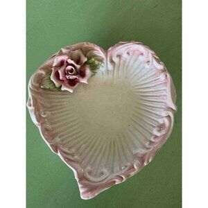 Italian candy serving dish heart cottage French Country Romance Vanity Vintage​